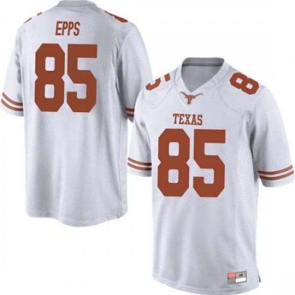 Men's University of Texas #85 Malcolm Epps Replica Player Jersey White